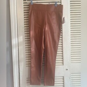 Morgan Taylor Tan Faux Leather Pants